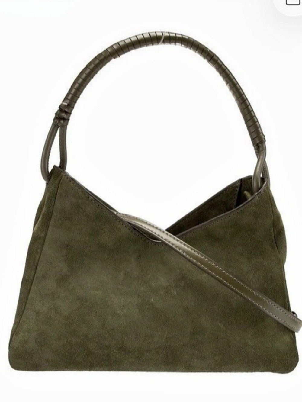 Staud Valerie Suede Shoulder Bag in Green